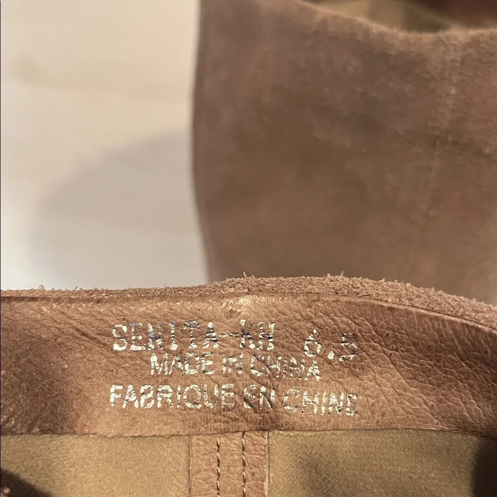 Jeffrey Campbell Senita Tall Suede Taupe Boots Anthropologie 6.5